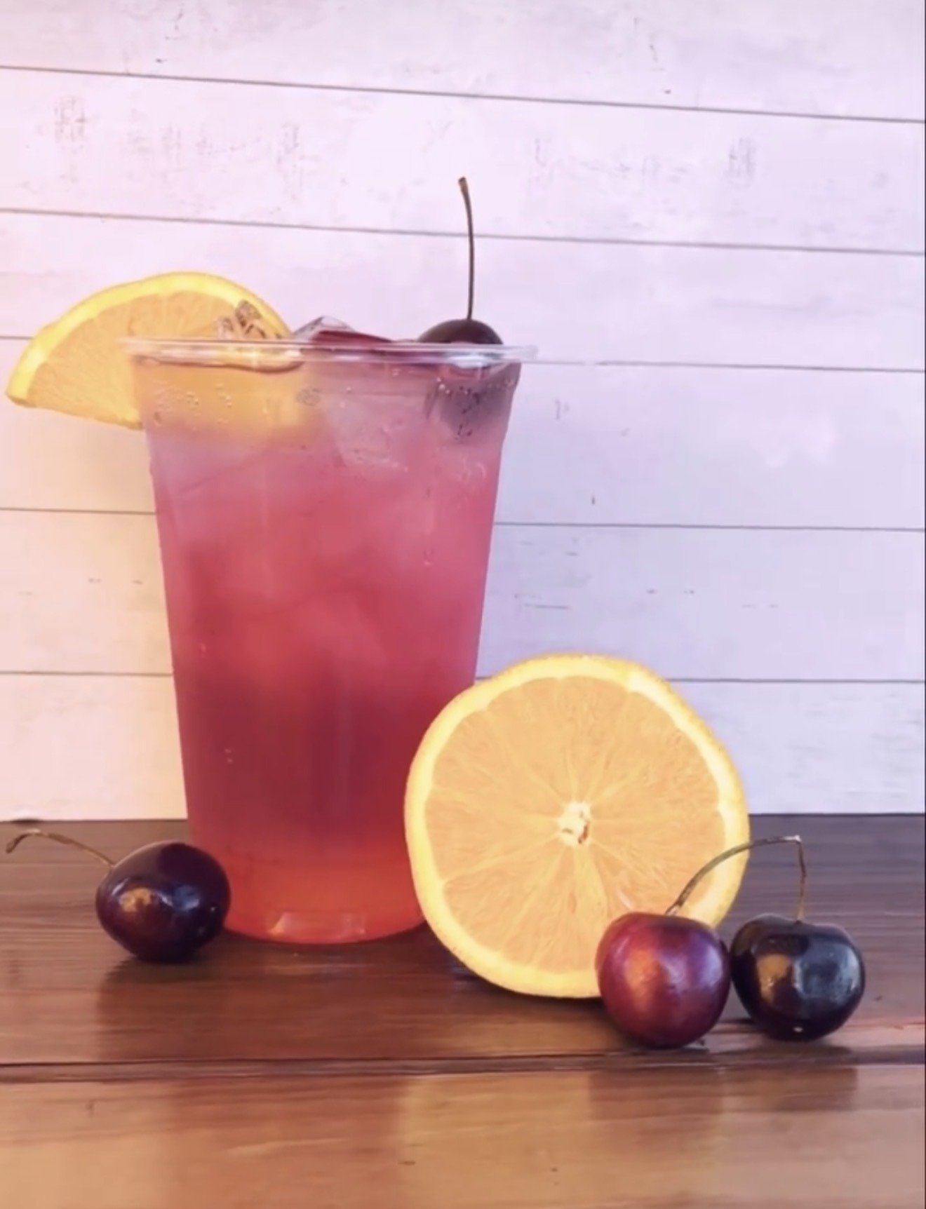 Cherry orange fizzy drink