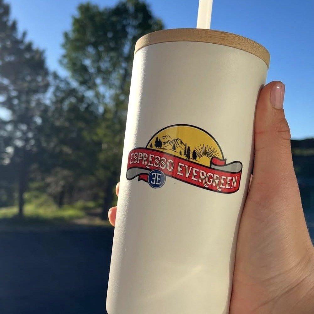 Espresso Evergreen branded tumbler